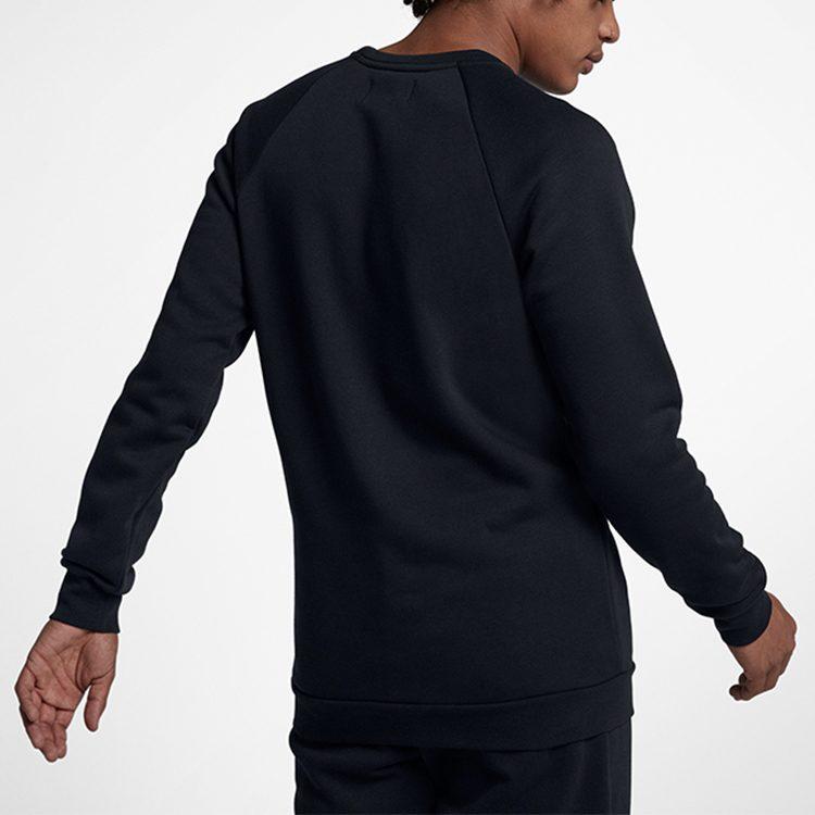 Jordan Sportswear Greatest Crew Neck Letter Comfortable Fleece Lined Long Sleeved Sweatshirt Men's Black AV6003-010