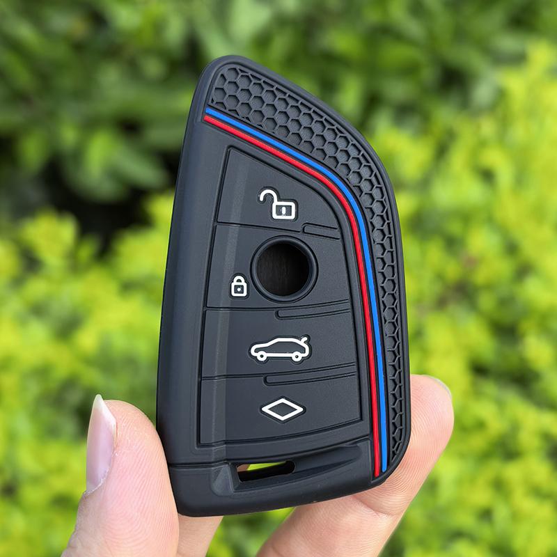 

Silicone Car Remote Key Case Cover Shell Fob For BMW X1 X3 X4 X5 X6 F15 F16 G30 3 5 7 Series G11 F48 Accessories Keychain