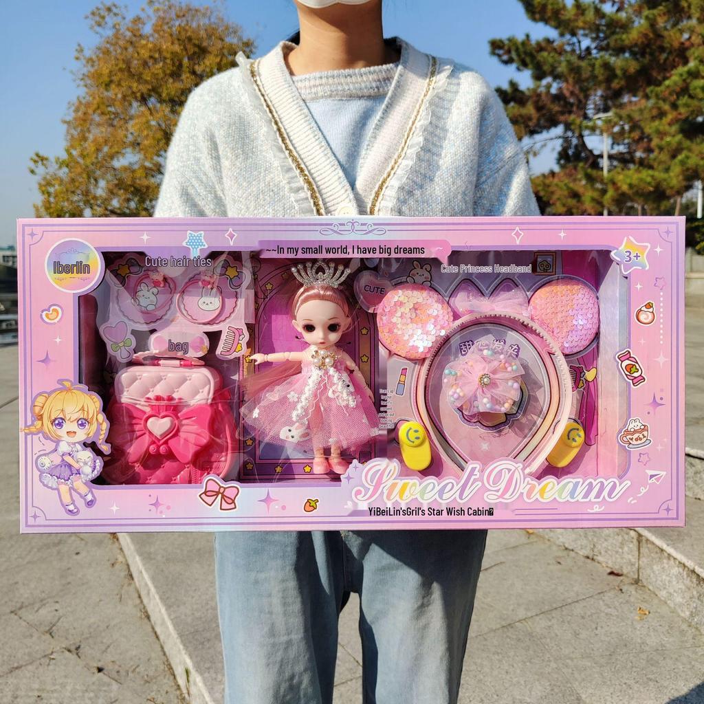 Princess Barbie Doll with Bag, Hair Clip & Tie Set – Ideal Kindergarten Gifts