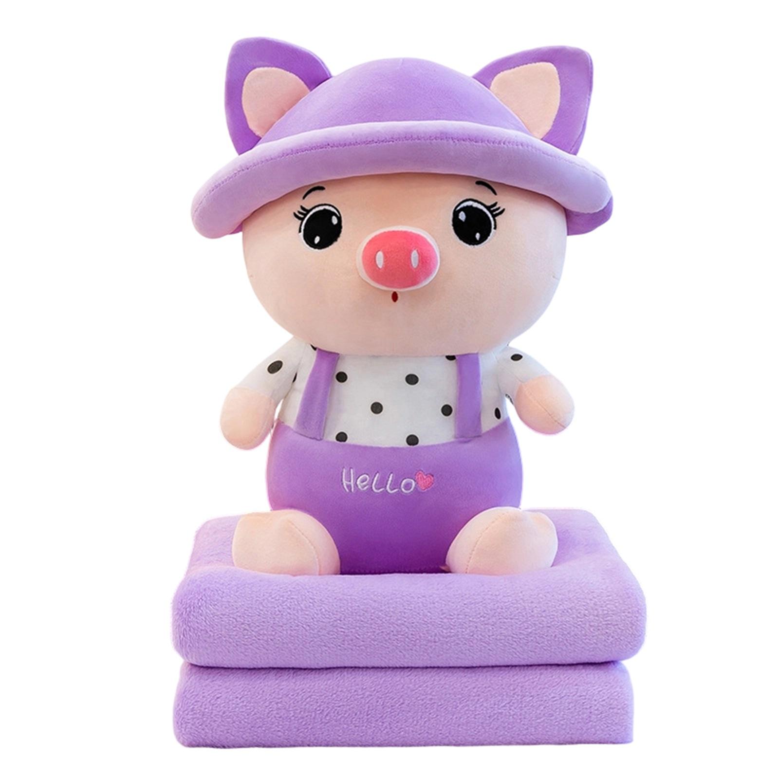 

Cartoon Conditioning Blanket, Pillow, Blanket, -use 2-in-1 Multifunctional Plush Toy One Size фіолетовий