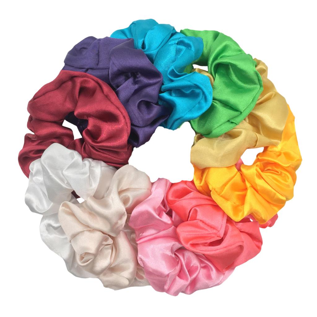 50/30/10 Stück Mode Satin Scrunchies Mädchen Elastische Haargummis Pferdeschwanzhalter Bänder Gummibänder Haaraccessoires für Frauen