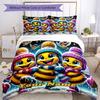 3pcs Custom Name Winter Bees Adventure Bedding Set Printed Bedding Set Duvet Cover Closure Includes 1 Duvet Cover & 2 Pillowcases Bedroom Decor