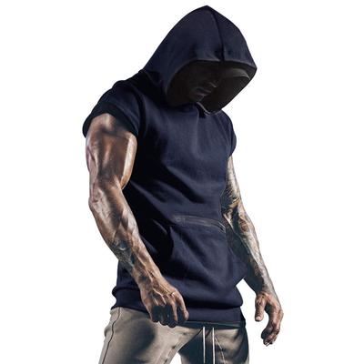 Hooded Tank Top Men Fitness Clothing Bodybuilding Hoodie Vest Workout Singlets Sports Sleeveless Shirt