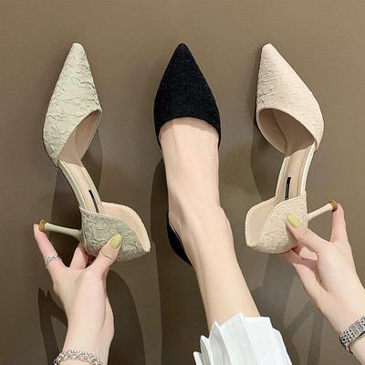 Shoes Women's 2025 New Summer Fashion Stiletto Shallow Pointed High Heels Women's Stiletto Internet Celebrity Hollow Single Shoes