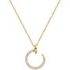 Round Hook Full Drill Minimalist Furnace Real Gold Necklace Female Collarbone Chain Accessories