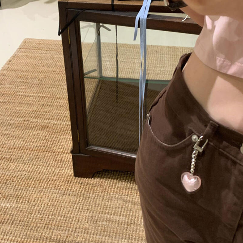 Heart transparent phone keychain