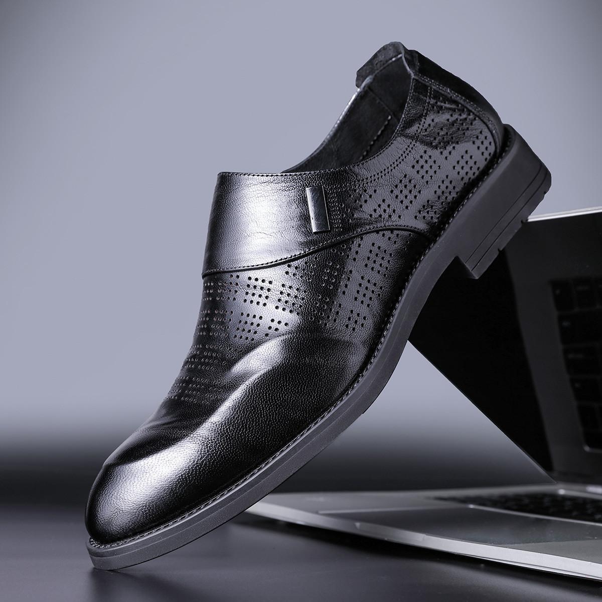 

2025 Wenzhou leather shoes men s genuine leather one-pedal men s shoes business leisure British pointed leather shoes fashion trend versatile 44
