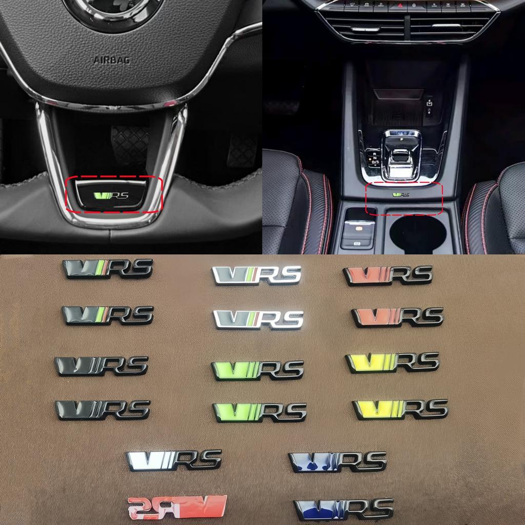 2Pcs Car Dashboard Center Console Panel Decoration Emblem Badge Sticker for Kamiq Superb Octavia Rapid Kodiaq Karoq Fabia