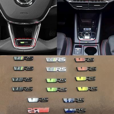 2 Pièces Décoration Panneau Console Centrale Tableau de Bord de Voiture Emblème Badge Autocollant pour Kamiq Superb Octavia Rapid Kodiaq Karoq Fabia