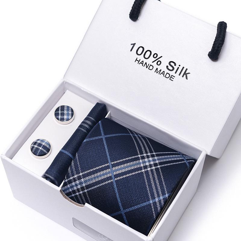 Krawattenset Geschenkbox Herren Business Gestreifte Krawatte Quelle Direktverkauf Jacquard Handkrawatte