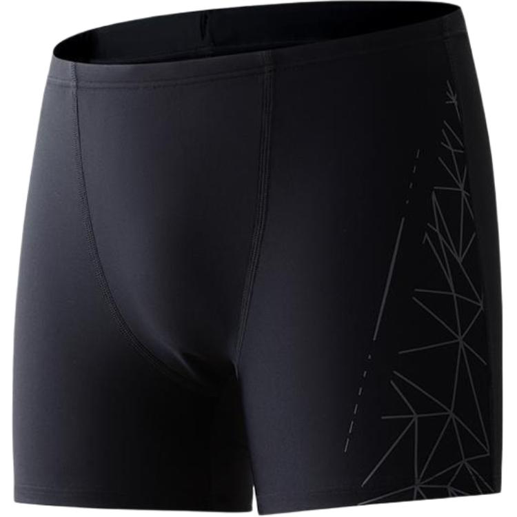 Anta Water Resistant Breathable Letter Print Swim Trunks Men swimwear Black 1823531465-5