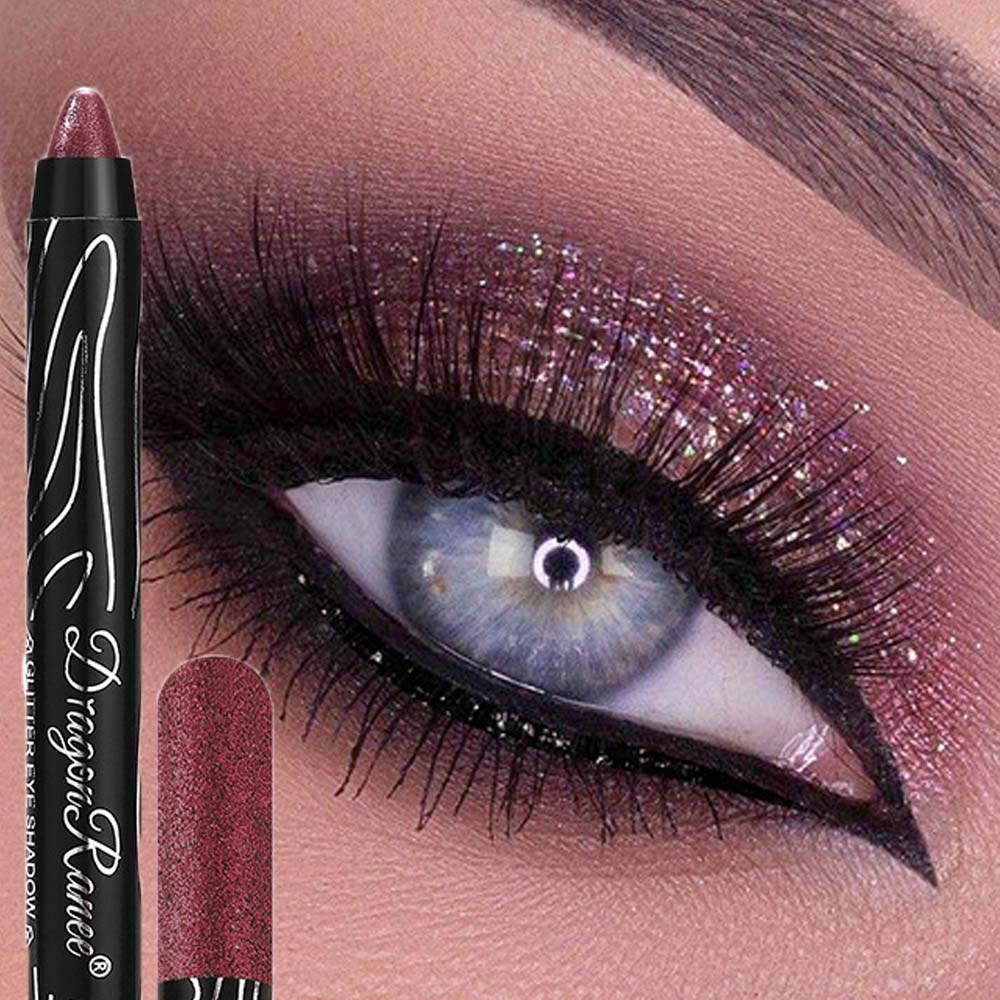 12 Kleuren Parelmoer Glitters Oogschaduw Potlood Waterdicht Donkerblauw Paars Pailletten Oogschaduw Oog Make-up Tool One Touch Vormgeving