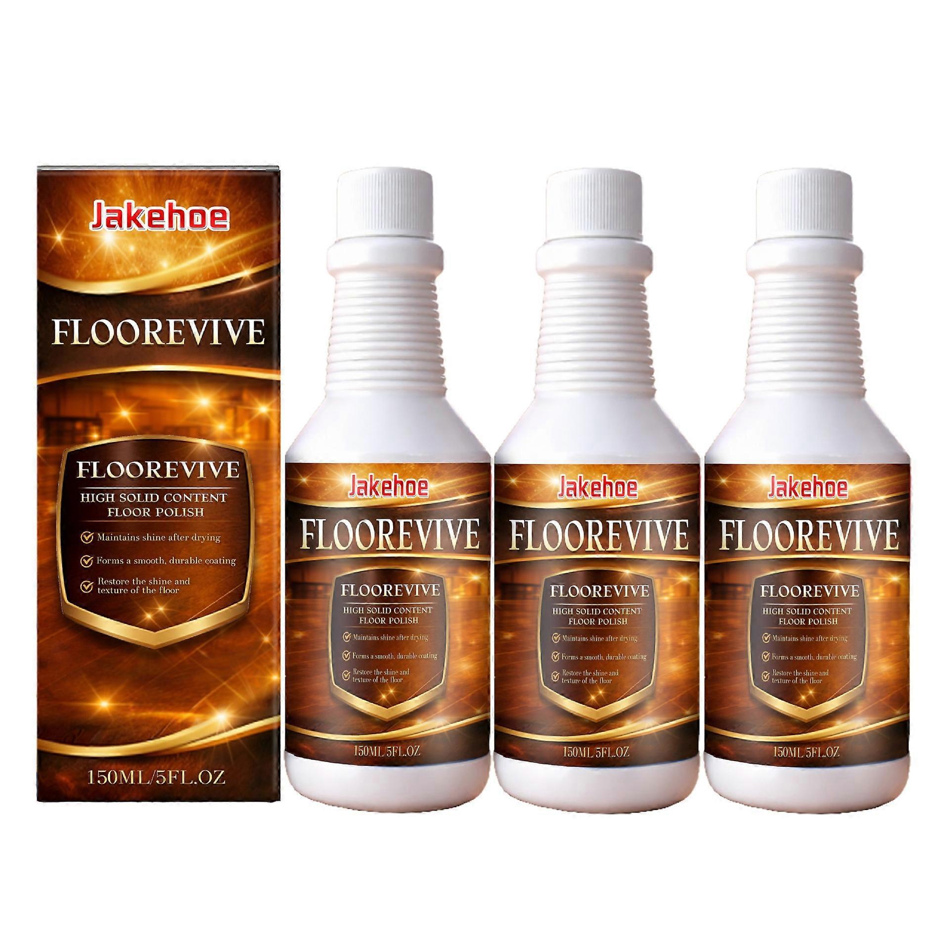 3 Stück Holzfußboden-Restaurator 150ml Kratzerreparatur Hochglanz Fußbodenreiniger für Hartholz Laminat Fliesen