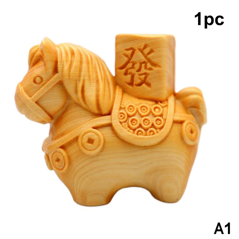 

Мініатюрна дерев яна різьблена фігурка коня Щасливий кінь багатства Скульптура Тварина-прикраса Фен-шуй Декор для дому та офісу Подарунок на рік