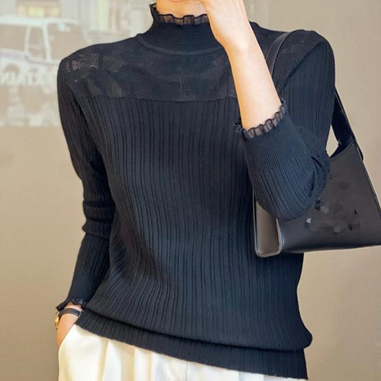 WTEMPO O-neck Long Sleeve Spring Autumn Knitted Pullovers Women's Solid Color Casual Retro Elegant Warm Slim Sweaters