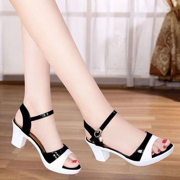 Women's Fashion Sandals 2025 New Open Toed High Heels Women's Casual Spring and Summer One Button Strap Sandals Zapatos De Mujer