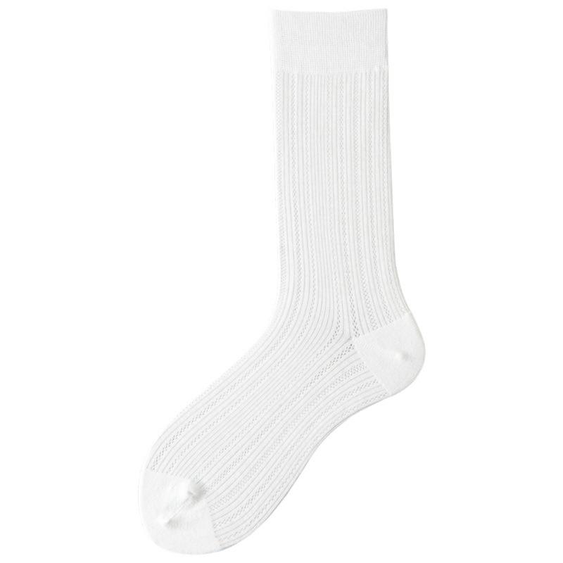 Ballet-style White Sock Children's Mid-calf Socks, Summer Lightweight Model, Solid Color, Boneless Mesh Cotton Socks, Long Socks, Summer Pile-up Socks