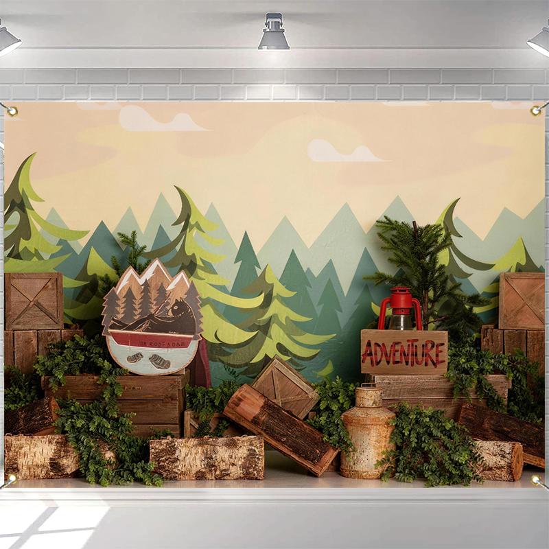 LS Jungle Woodland Backdrops Kids Baby Cake Smash Photography Props Child Adult Photocall Decors Forest Camping Backgrounds