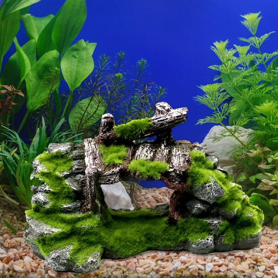 Resin Simulation Moss Rockery Fish Tank Aquarium Decor Landscape Ornament Craft