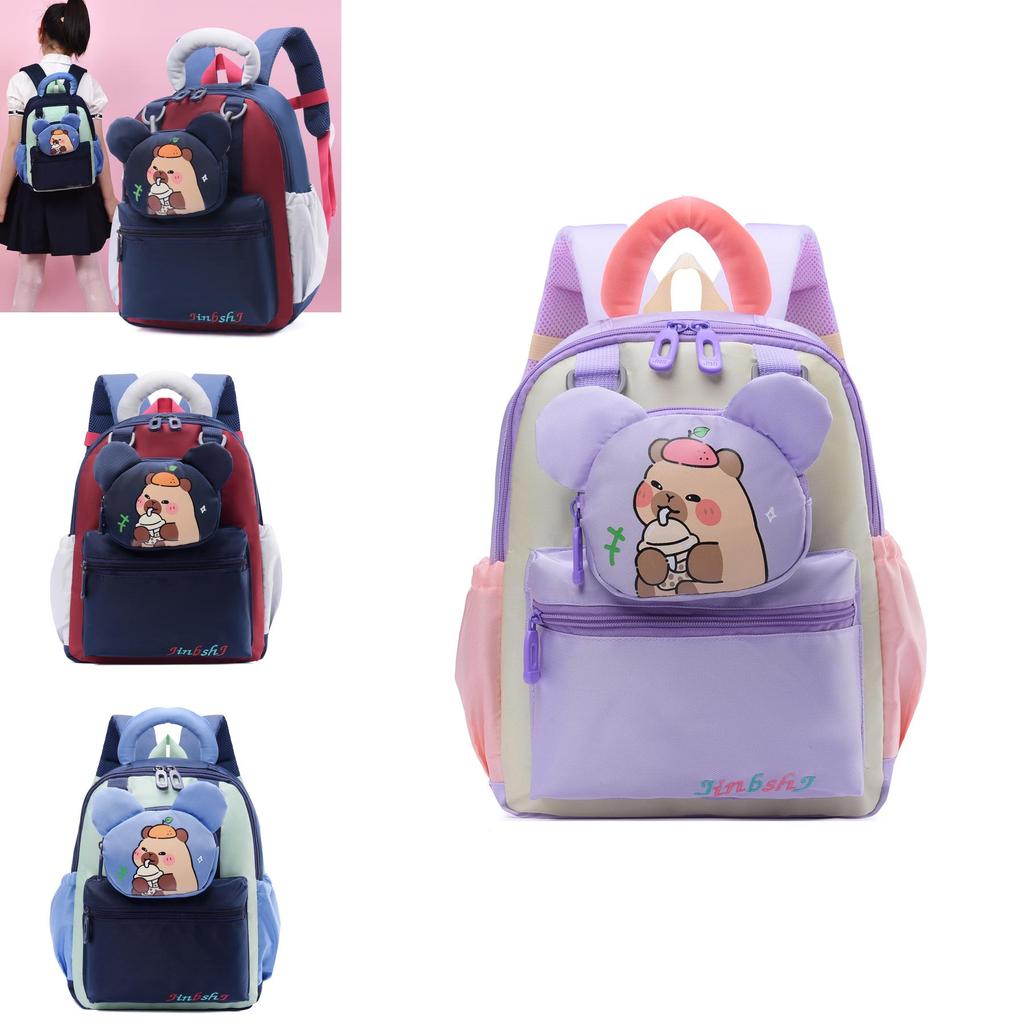 Preschooler School Bag With Cute Capybara Pattern And Ergonomic Arch Straps For Young Girls And Boys