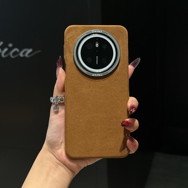 Premium Itanlian Sueded Leather Case For Huawei Mate 60 70 80 Pro Max Magsafe Metal Camera Bezel Cozy Grip Back Cover