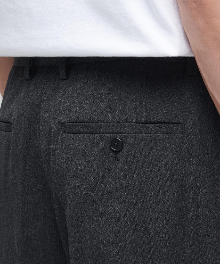 MUSINSA STANDARD Lightweight Loose Tapered Hidden Banding Crop Slacks [Charcoal Gray]