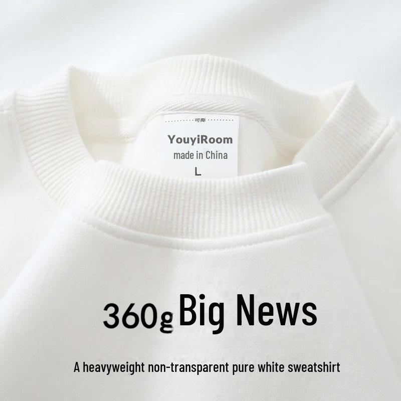 

Толстовка из плотного хлопка 300 г: Унисекс длинный рукав плюс бархатный однотонный пуловер 3XL (180-200 jin)