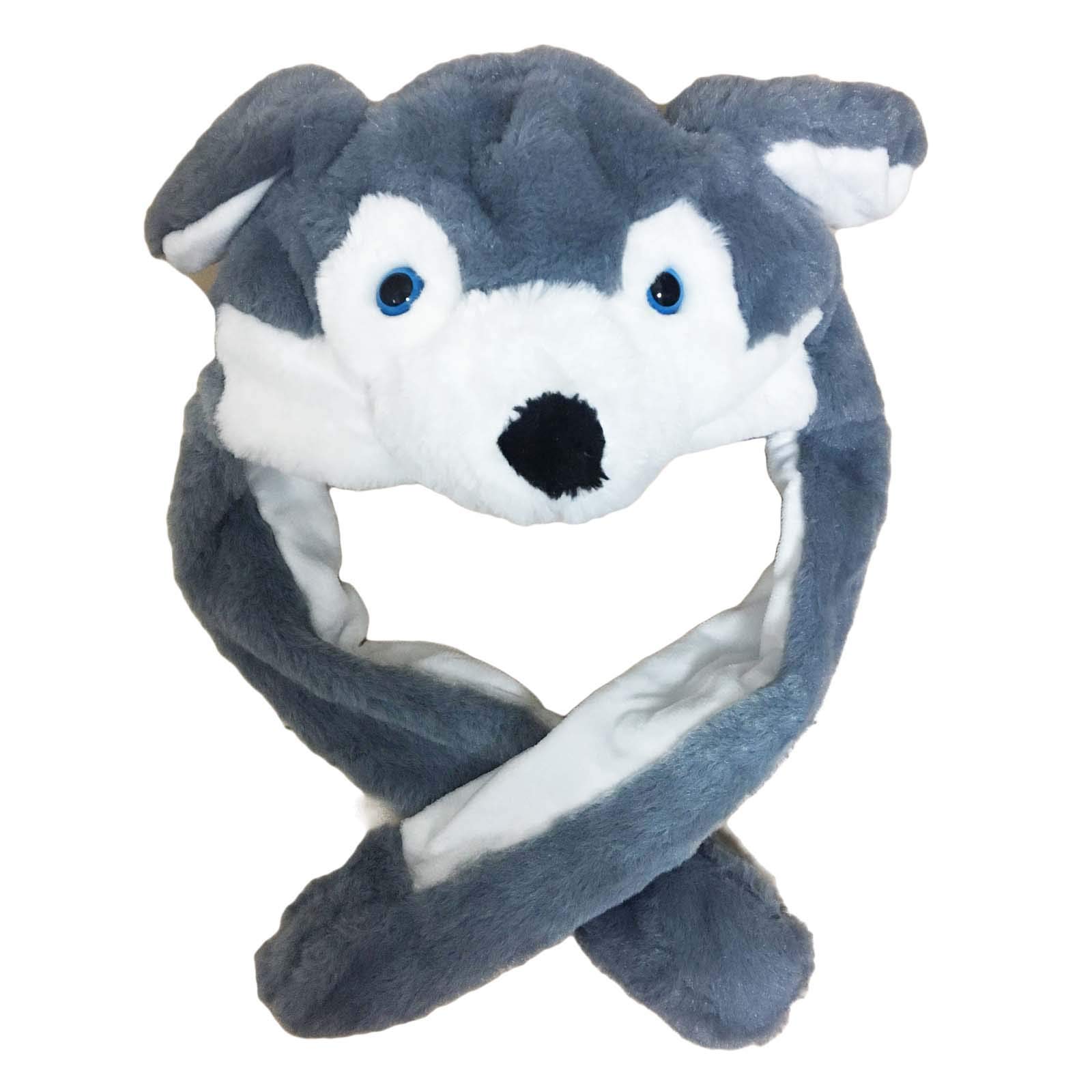 Animal Hat with Moving Kigurumi Plush Headgear [TRAX SHOP] Ears, Toy, (Wolf (Gray))