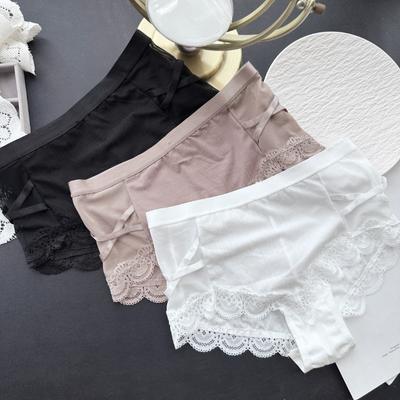 Damen Frühlings- und Sommer Sexy Eis-Bildschirm Spitze Seite Mittlere Taille Unterwäsche