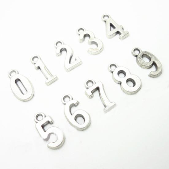 Ciondoli Numeri 0-9 Argento 100 Pezzi - Kit Fai Da Te Per Creare Gioielli Personalizzati, Regalo Creativo
