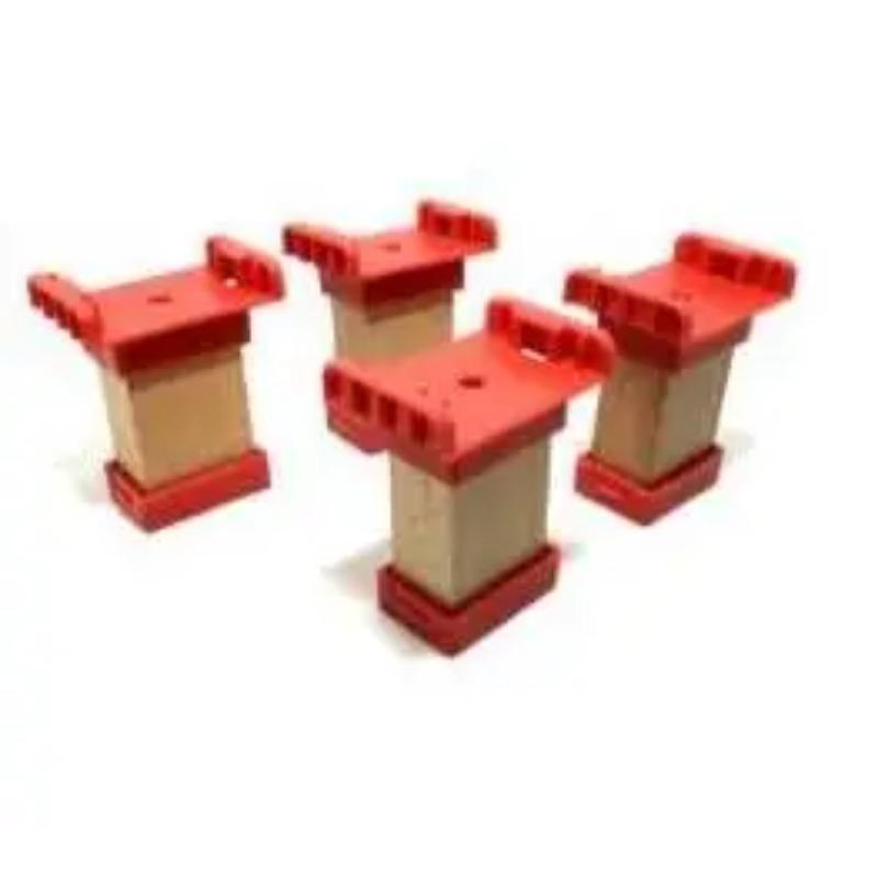 Children's Toy Gift Wooden Colored Pier Double Bridge Track Accessories Compatible with Electric Trains and Wooden Track S P095