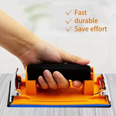 Sandpaper Holder Wall Polishing Tools Plastic Sandpaper Iron Plate Sandpaper Holder Sponge Handle Sand Holder Hand Sander