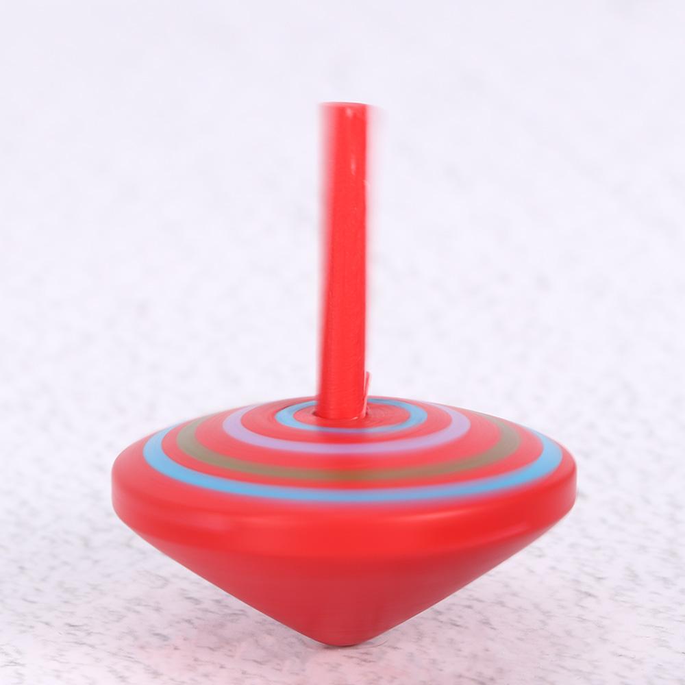 Funny Multi-color Gift Leisure Rotate Hand Spinning Toy Wooden Spinning Top