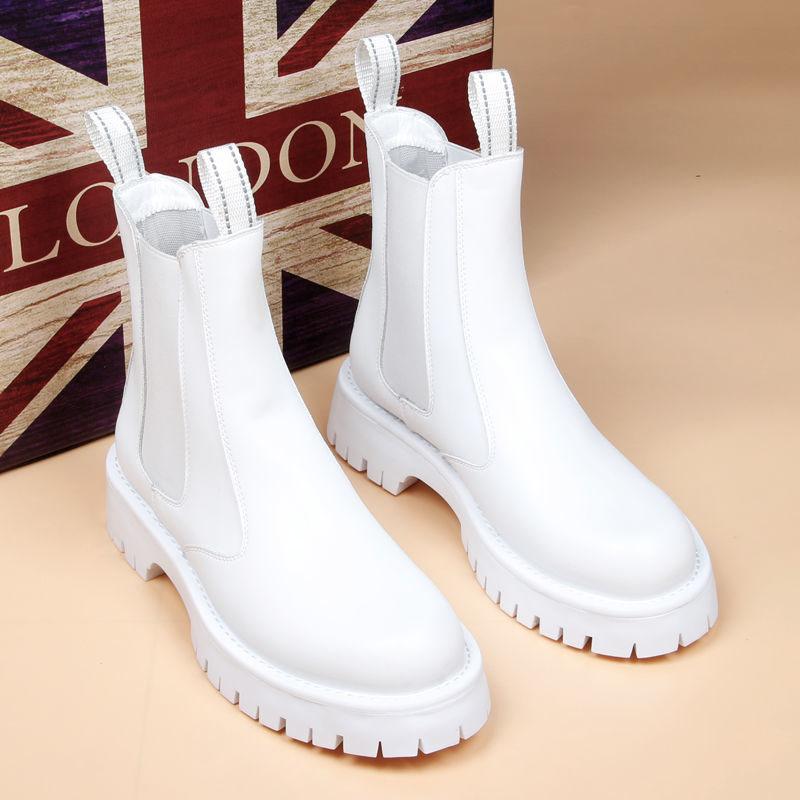 Włoski projektant moda męska punk sukienka klubowa buty chelsea czarne białe buty przystojny kowboj buty na platformie wysokie botki