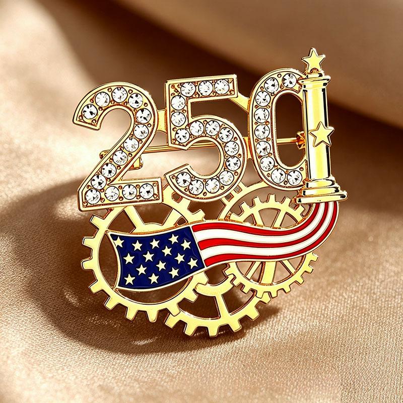 Strass-Amerikafahne-Brosche Trendiges Kranz-Schleifen-Design Leicht Tragbar Patriotischer Anstecker für Unabhängigkeitstag Party Ausflüge Tragen