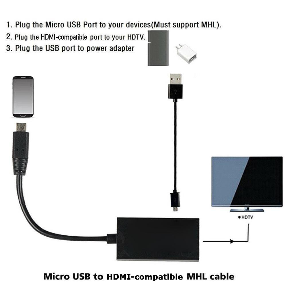 Universal MHL Micro USB To HDMI-compatible Adapter Cable Micro USB 2.0 MHL To Cable Hd 1080P Voor Android Voor Htc Lg Android C