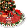 New Year Cloth/Linen Xmas Layout Floor Mat Cover Xmas Decor Christmas Carpet Xmas Tree Skirt