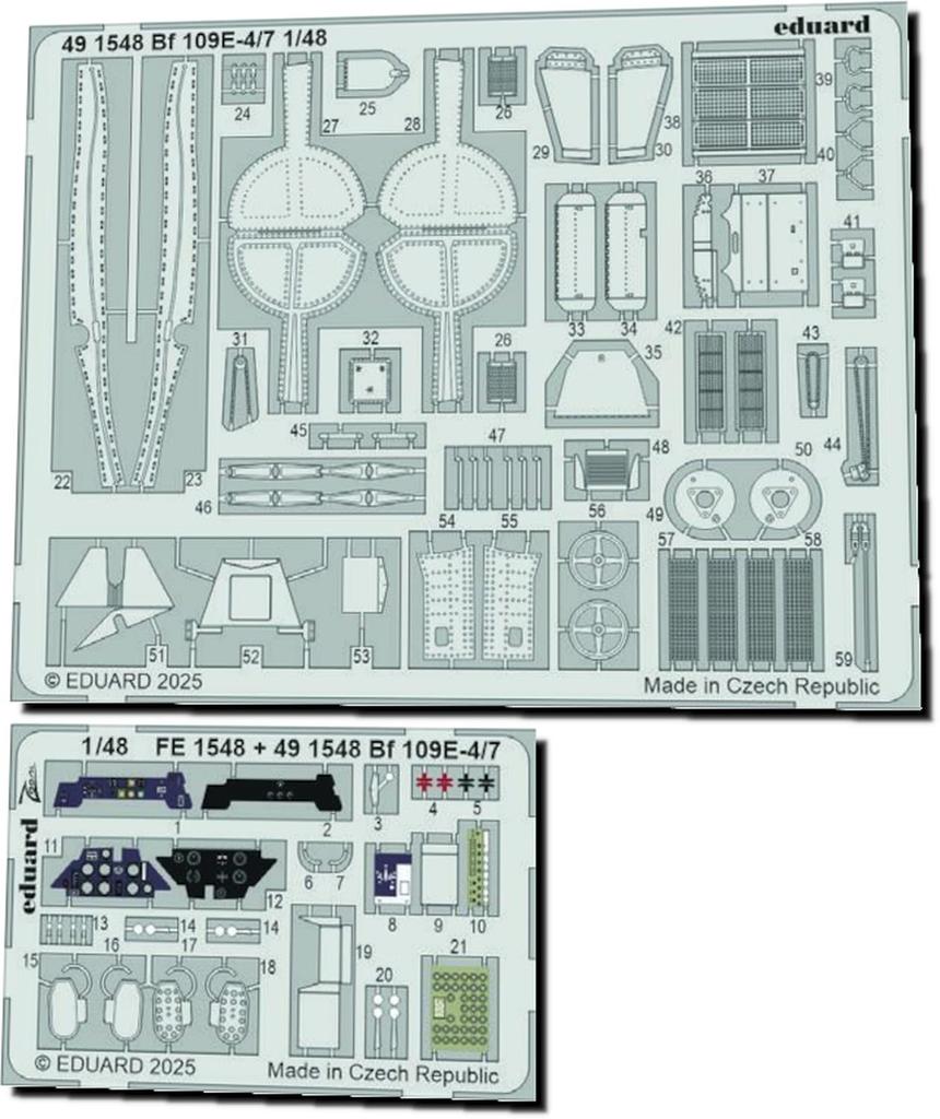 Eduard 1/48 Bf109E-4/7 Etching Parts (for Tamiya) Plastic Model Kits EDU491548 (Airplane)