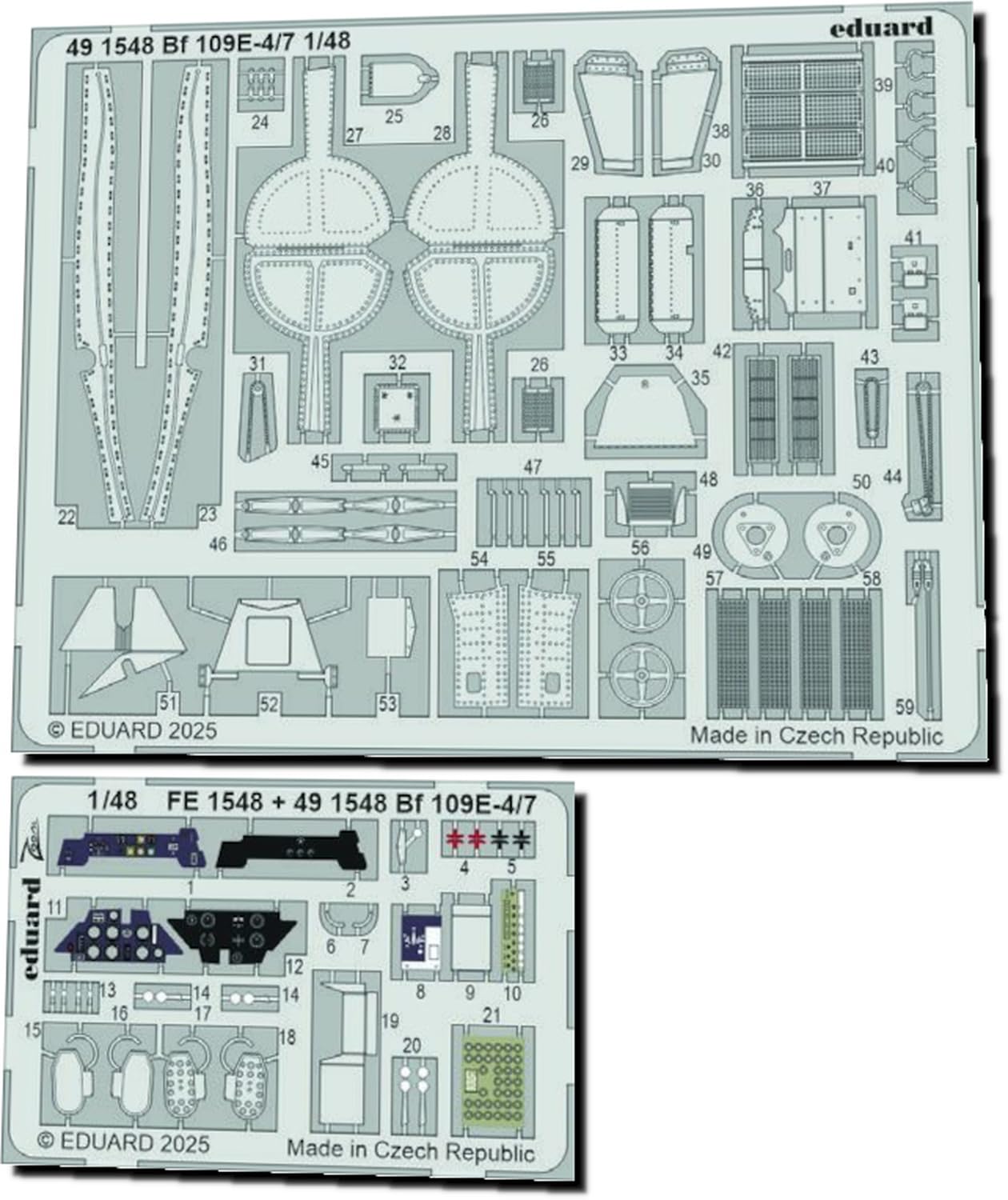 

Eduard 1/48 Bf109E-4/7 Etching Parts (for Tamiya) Plastic Model Kits EDU491548 (Airplane)