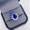 Jewelry Simulation Two Carat Ruby Sapphire Six-Claw Ring Light Luxury Emerald Treasure Ring