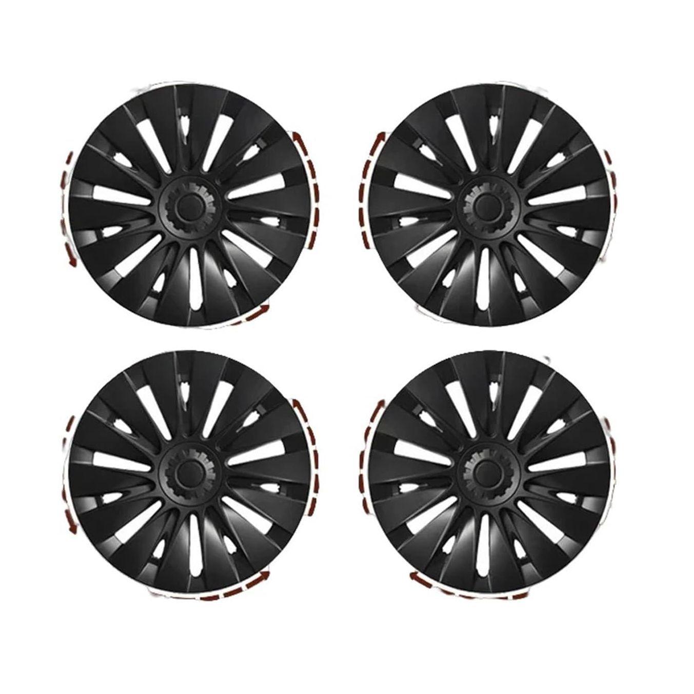Matte Black Hubcap for 2017-2024 Tesla Model Y 19-Inch Sunburst Sport Wheels
