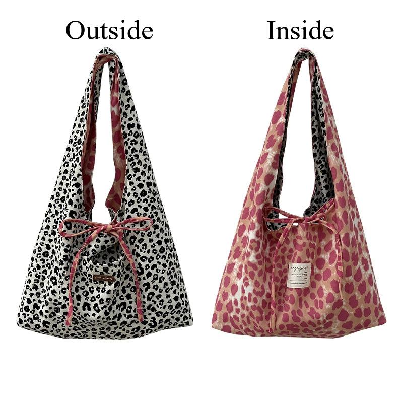 

Casual Simple Polka Dots Handbag, Korean Double-Sided Shoulder Bag, Fashiable Large Capacity Commuting Bag Tote Bag рожевий