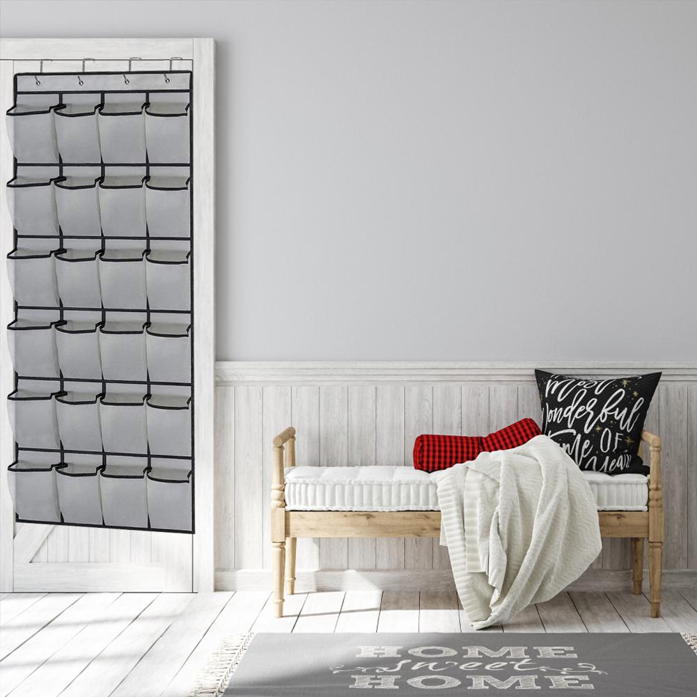 24  Pockets Wall Hanging Shoe Organizer Over The Door Fabric Cabinet Closet Sundries Shoe Storage Bag Household Wall Storage Bag