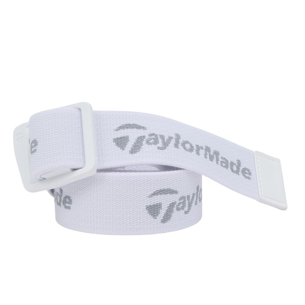 TaylorMade M TM Logo Tape Belt, White, Free Size, 24SS, TL348