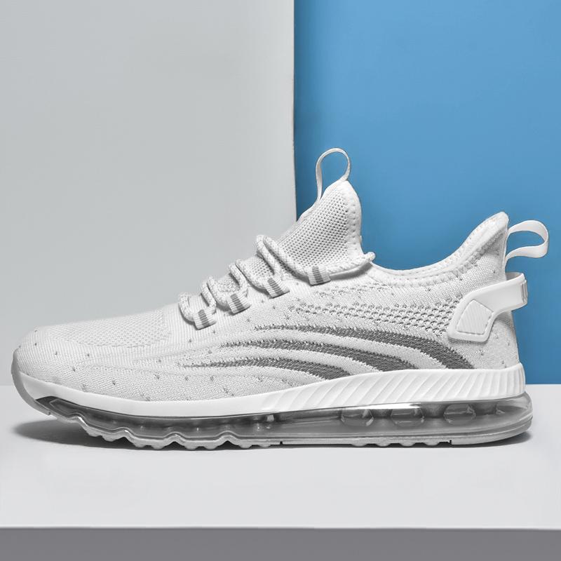 

Мужские кроссовки большого размера, мужская спортивная обувь, кроссовки с дышащей сеткой, прогулочная обувь для улицы 48 серый/белый