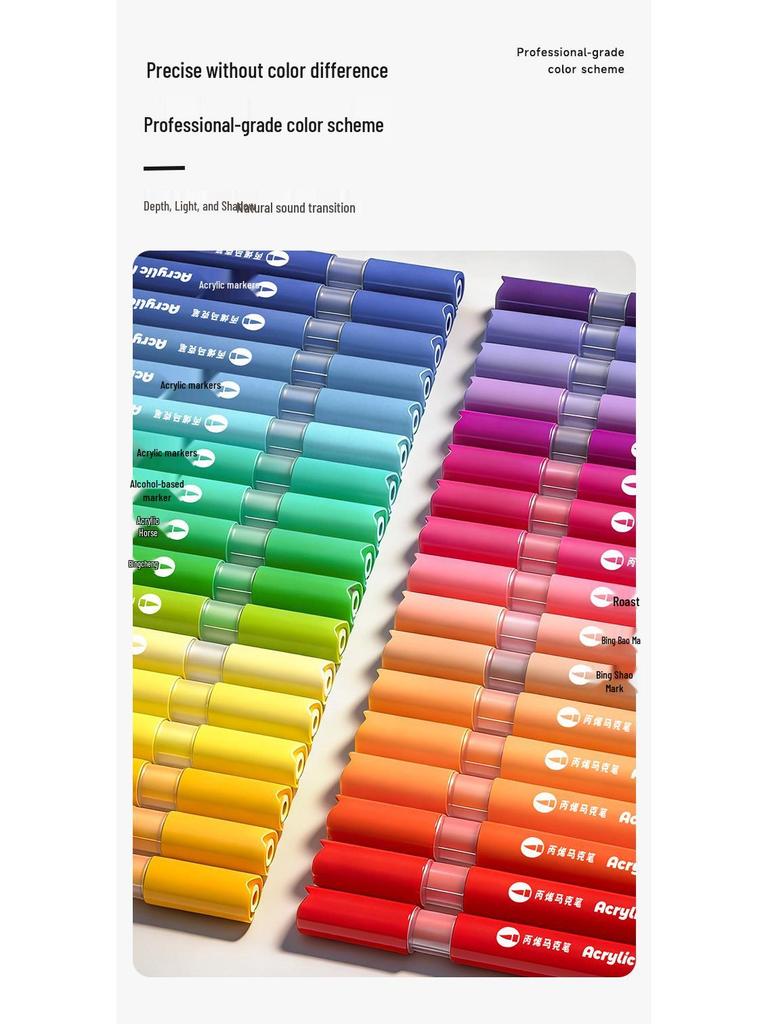Acrylic Markers for Kids: Opaque Watercolor Pens, Stackable, Soft-Tip for Art Projects