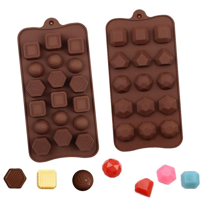 Silicone Mold For Chocolate Diamond Shape Candy Butter Mould Geometric Ice Cube Tray Half Ball Jelly Cookies Kitchen Baking Tool