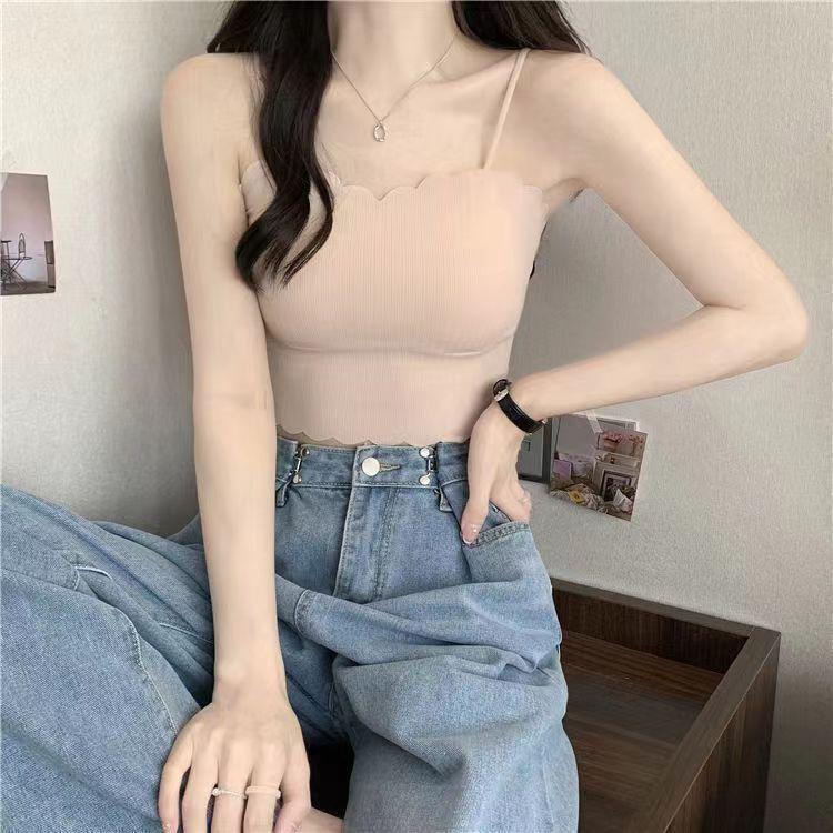 Trägerloses Camisole aus Eis-Seide: Gepolstert, Ohne Bügel, Dünner Stil für Schülerinnen - Perfekte Sommer-Unterwäsche oder Oberbekleidung