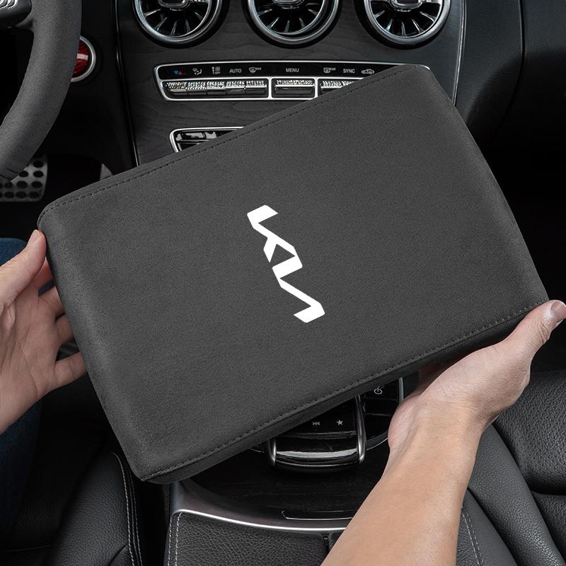 Car Armrest Box Mat Suede Memory Foam Arm Rest Soft Pad For KIA Stinger K9 Sorento Ceed RIO Sportage Niro Soul EV6 EV9 Carnival