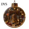 Reusable Party Ornaments 250th Anniversary USA Christmas Ornament, Light Up Plastic Clear Ball Hanging Decoration with Garden Wall Bell Train